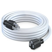 Maximm Extension Cord 15 Ft White Power Cords Indoor 16 Gauge Wire SJTW Heavy Duty ETL Listed (15Ft, White)